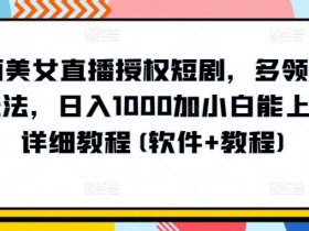 陌陌美女直播授权短剧，多领域变现玩法，日入1000加小白能上手，详细教程(软件+教程)【揭秘】