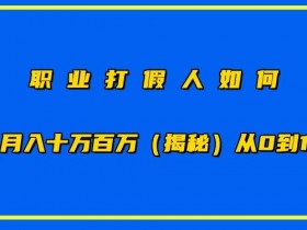 职业打假人如何月入10万百万，从0到1【仅揭秘】