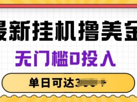 无脑挂JI撸美金项目，无门槛0投入，项目长期稳定【揭秘】