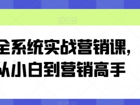 全系统实战营销课，从小白到营销高手