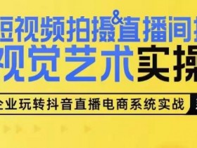 短视频拍摄&直播间搭建视觉艺术实操课，手把手场景演绎，从0-1短视频实操课