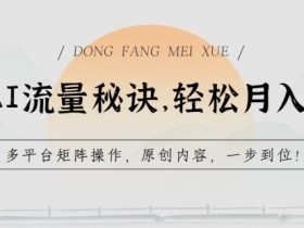 学会AI流量秘诀，轻松月入过w，多平台矩阵操作，原创内容，一步到位【揭秘】