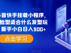 0粉抖音快手挂载小程序，你的脸型适合什么发型玩法，新手小白日入300+【揭秘】