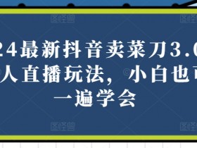 2024最新抖音卖菜刀3.0版本无人直播玩法，小白也可以一遍学会【揭秘】