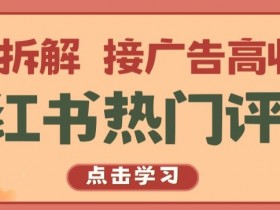 小红书热门评论，变现拆解，接广告高收入【揭秘 】