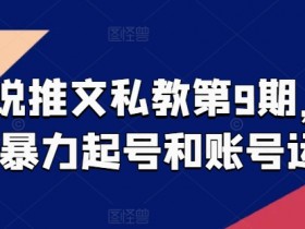小说推文私教第9期，推文暴力起号和账号运营