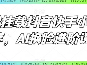 0粉挂载抖音快手小程序，AI换脸进阶课