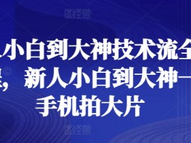 新人小白到大神技术流全套课程，新人小白到大神一部手机拍大片
