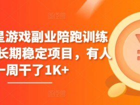 磁力聚星游戏副业陪跑训练营1.0，长期稳定项目，有人一周干了1K+