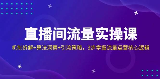 （14122期）直播间流量实操课：机制拆解 算法洞察 引流策略，3步掌握流量运营核心逻辑