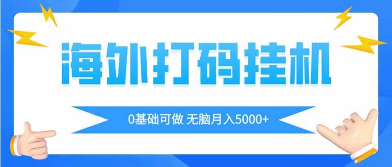 （14449期）海外打码平自动运行项目，全自动撸美金，无脑月入5000