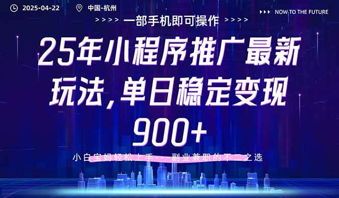 （14494期）25年小程序推广最新玩法，单日稳定变现900 ，小白轻松上手