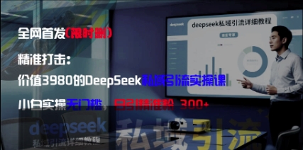 精准打击：价值3980的DeepSeek私域引流实操课，小白实操无门槛，日引精准粉300