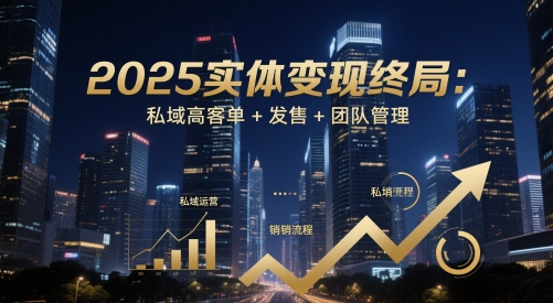 2025实体变现终局：私域高客单 发售 团队管理